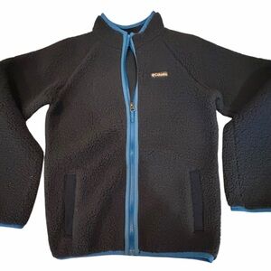Columbia Black Fleece Jacket with Blue Zipper